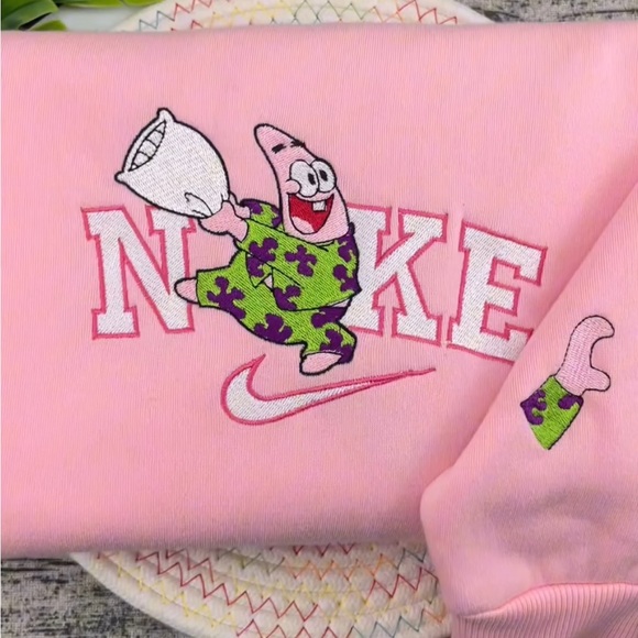 Custom matching spongebob and patrick embroidered hoodies - Picture 3 of 3